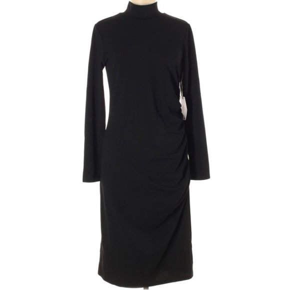 Chelsea28 Dresses & Skirts - Chelsea28 Dress Ruched Side Turtleneck Black Large